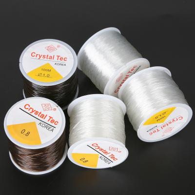 China Jewelry Preparing 0.6mm 100meters Transparent Polyurethane Crystal Elastic Thread DIY Beaded Elastic Rope Jewelry Accessories for sale