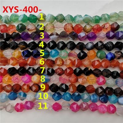 China DIY Jewelry Making 8mm Star Cut Faceted Natural Gemstone Loose Agate Beads for sale