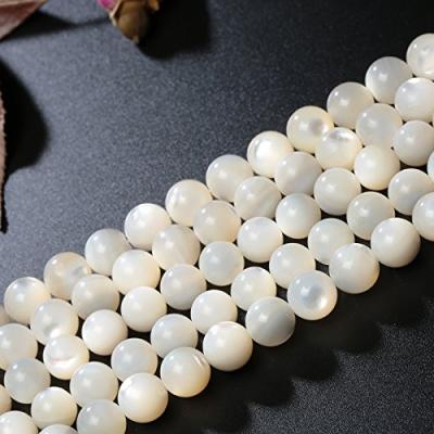 China Decoration Shell Beads Round Loose Natural Pearlescent Gemstone Bead for Jewelry Making Strand for sale