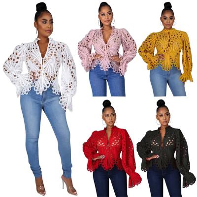 China Anti-Wrinkle Plus Size Casual Clothing Solid Color Spring Outfits New Clothes Shirts For Women Blouses Womens Clothing for sale