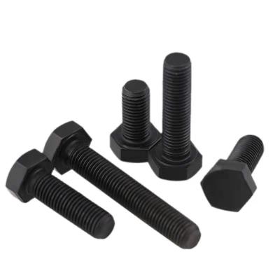 China High trength carbon steel black factory production high trength high carbon steel Hex Nut12.9 grade black din 933 full thread hex bolts M3-M30 for sale