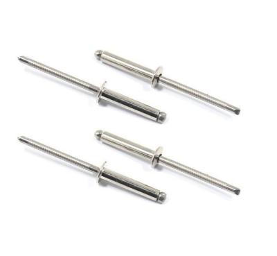 China Stainless Steel Rivets GB12617.4 M3 8mm Mall Open End Steel Blind Rivets With Cut-off Pull Chuck And Countersunk Head for sale