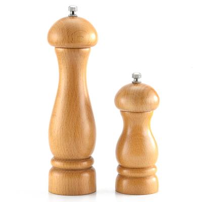 China Viable Wholesale Customize Salt And Pepper Grinder Set Rubber Wooden Pepper Mill 5.8 Inch With Ceramic Grinding For Kitchen Cook for sale