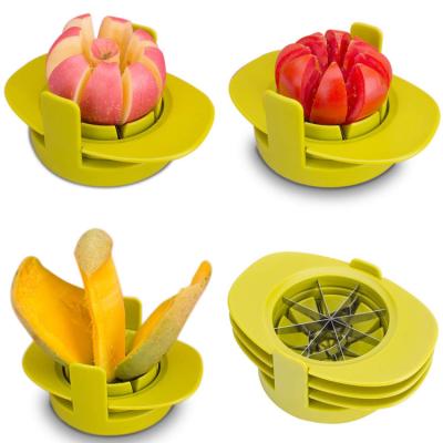 China Viable Hot Sales High Quality Multifunctional Stainless Steel Fruit Cutter With Stand Apple Cutter Tomato Slicer Mango Cutter For SA for sale