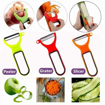 China Sustainable top sales 3pcs peeler slicer shredders for fruits and vegetableswith spiralizer, julienne, cutter and grater forkitchen aid for sale