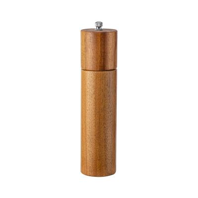 China Good Quality Sustainable Acacia Wood 8 Inch Salt and Pepper Grinder Set Salt Pepper Mill with Ceramic Grinder for Cooking for sale