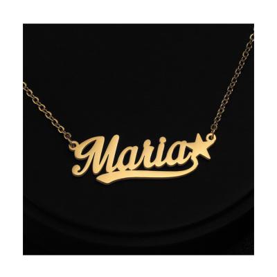 China New TRENDY Stainless Steel Name Necklace Personalized English Letter Name Trend Clavicle Chain for sale