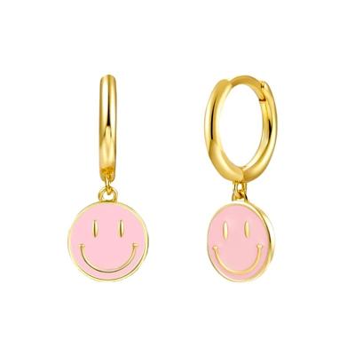 China FASHIONABLE latest sweet style pink earrings love stars drip earrings smiley round earrings for sale