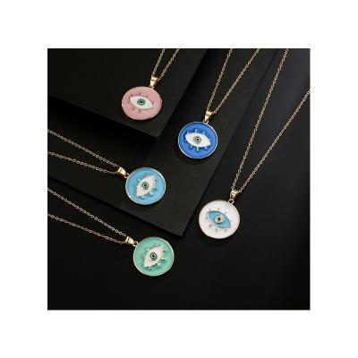 China FASHIONABLE Tasty Jewelry Personalized Gold Plated Eye Shaped Zircon Alloy Pendant Necklace for sale