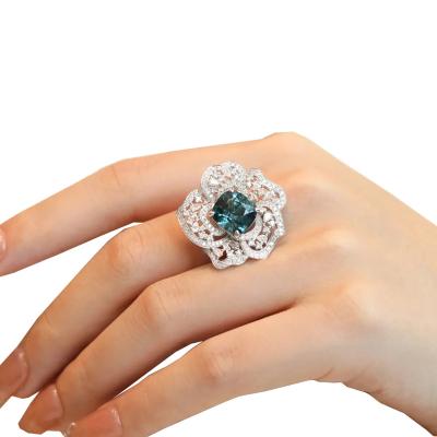 China FASHIONABLE the latest niche design all-match ring cold wind high-end flower hot-selling female open ring for sale