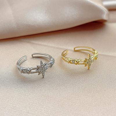 China Trendy hot sale women's ring fashion personality light luxury open ring cold wind niche design sense INS simple ring for sale