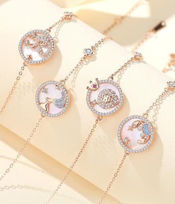 China FASHIONABLE The Latest Fashion Trend 925 Silver Adjustable Zodiac Bracelet Pulseras Braccialetto Exquisite Jewelry Bracelet for sale