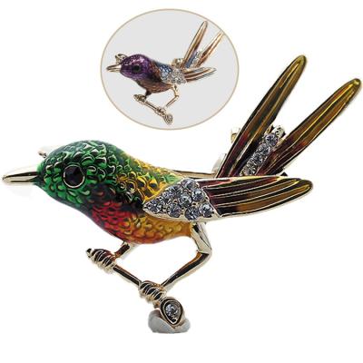 China Multicolor bird brooch of the latest wholesale brooch of daily life natural simple drip accessory oil for sale