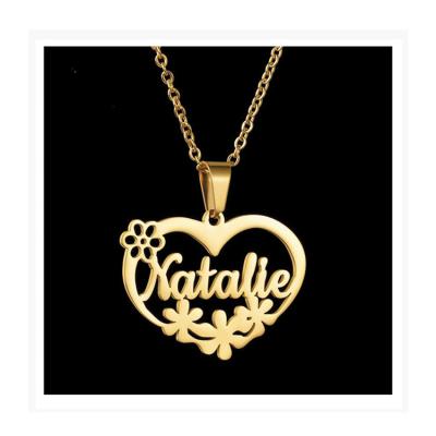 China TRENDY Selling Like European Hot Cakes and American Custom Name Flower Embellishment Stainless Steel DIY Pendant Necklace for sale