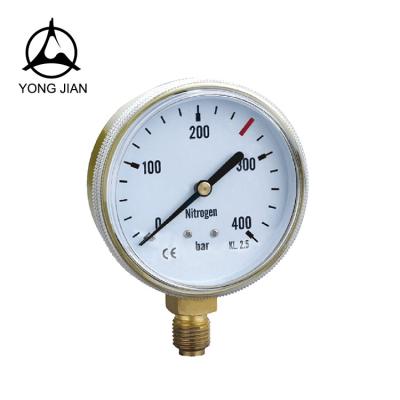 China Brass steel case with brass movement and connector oxygen pressure gauge for sale