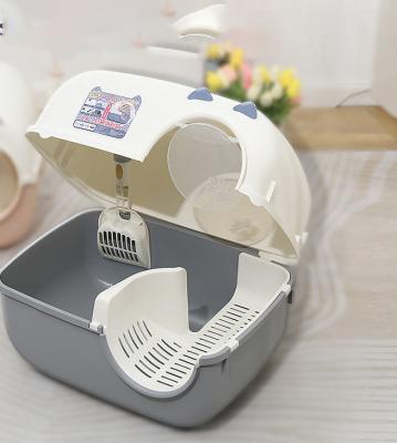 China Viable Wholesale Pet Supplies Pet Cat Litter Box Fully Enclosed Leakproof Hallway Self Cleaning Large Trash Can For Cats for sale