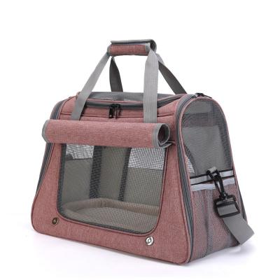 China Viable Custom Colors and Logos Airline Approved Pet Carriers Travel Products Pet Carrier Foldable Portable Soft Dog Cat Travel Bag for sale