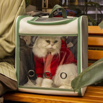 China Viable Cat Bag Pet Travel Supplies Pet Backpack Outside Portable Transparent Carrier Breathable Backpack Cat Pet Carrier Bag Dog for sale