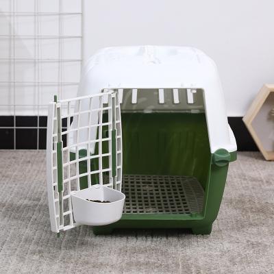 China 2022 New Breathable Washable Small Animal Dog Removable Washable Travel Portable Pet Carrier Airline Approved Plastic Cat Cage for sale