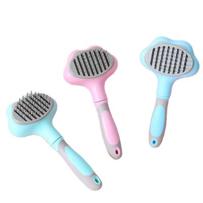 China 2022 New Product Viable Border Cloud Needle Comb Pet Grooming Massage Comb Cat To Remove Floating Hair Self-cleaning Steel Comb for sale