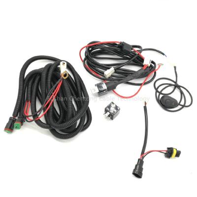 China Automotive 2 Leads Headlight 40A Relay 9005 Adapter Wire Detach Connector Wiring Harness Kit for sale