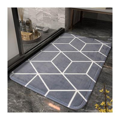 China Door Mat Bathmats Anti Slip Entrance Washable Flannel Printed Door Mat 3d Print Waterproof Anti Fatigue Memory Foam Mat Cover Foot Mat for sale