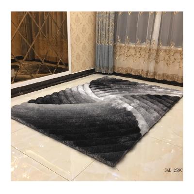 China Hot Selling Elastic And Silk Blend Cushioned Design 3D Rug Shaggy Blanket For Floor Home Living Room for sale