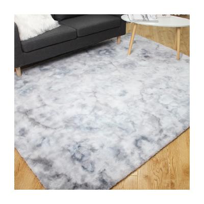 China Amazon Washable Hot Selling Link Dyed Rabbit Fur Area Rugs Home Decorate Carpet for sale