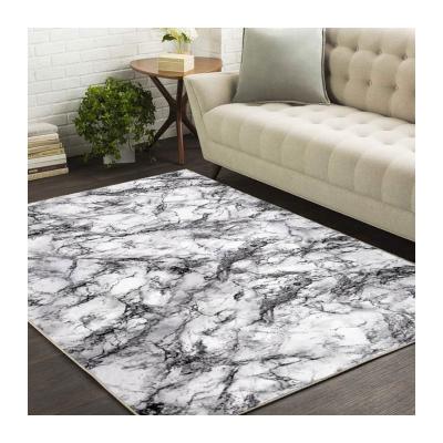 China Rabbit Faux Fur Blanket 3D Rug Design Modern Marble Washable Fluffy Floor Blankets for sale