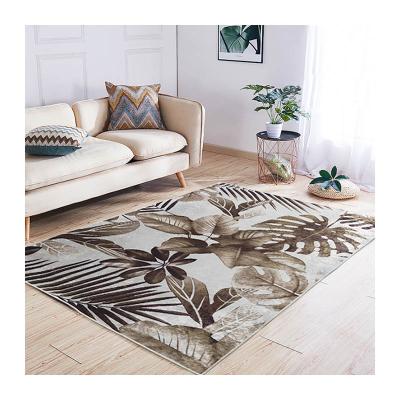 China Modern design 3d comfortable tropical style non-slip washable printed rug living room bedroom floor mat for sale