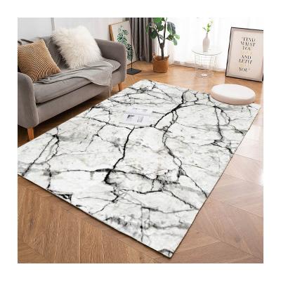 China Modern Digital Printed Washable Marble Design Microfiber New Arrival Style 3d Rug Carpet Cover Floor Fluffy Blankets for sale