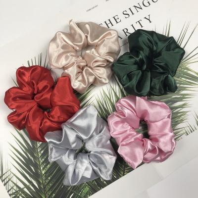 China European And American Style Faux Satin Elastic Hair Silk Soft Scrunchies For Hair Tie for sale