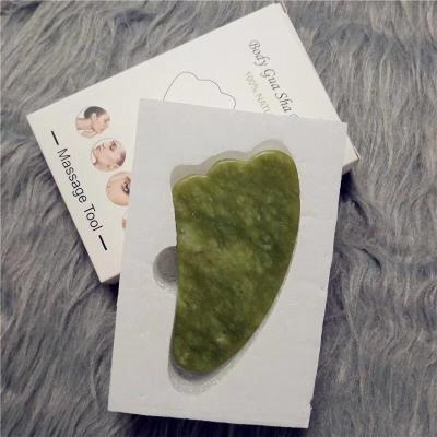 China Face Lift Sheep Horn Shaping Green Xiu Jade Gua Sha Anti Aging For Body Massage for sale