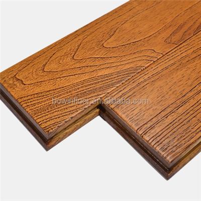 China Indoor Flooring Light Yellow Teak Hardwood Wire Brush Gloss Wood Flooring for sale