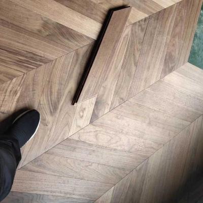 China American Black Walnut Walnut Chevron Flooring for sale