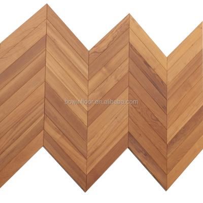 China Burmese Teak Herringbone Wood Flooring for sale