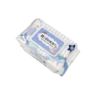 China 80pcs Baby Soft Nonwoven Skin Care Wipe No Extra Wet Alcohol Cloth For Babies for sale