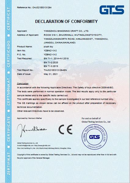 CE - Yangzhou Bangning Craft Co., Ltd.