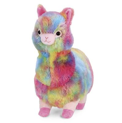 China Wholesale Eco-Friendly Material Stuffed Rainbow Color Llama Soft Toy Custom Wild Animal Plush Stuffed Colorful Alpaca Toys For Baby for sale