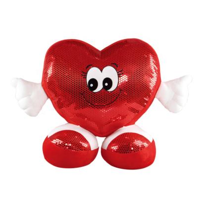 Cina Custom Heart Shaped Red Heart Shaped LOGO Eco-Friendly Material Plush Pillow Cushion Pretty Soft Lovely Red Stuffed Plush Toys in vendita