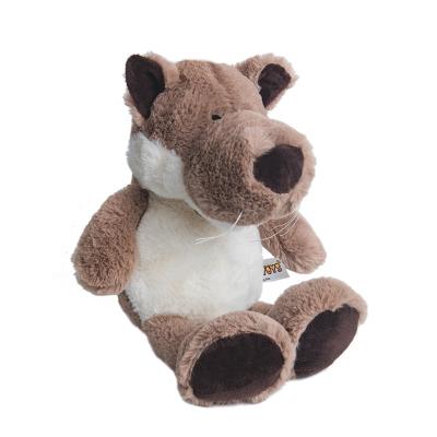 중국 Cute Soft Toy Plastic Child Love Eye Eco-friendly Baby Material Resting Gray Wolf Stuffed Plush Toy For Babies 판매용