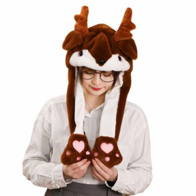 China 2020 COMMON Korea Unicorn And Bunny Hat Moving Ears Cute Plush Hat Making Plush Rabbit Hat Factory à venda