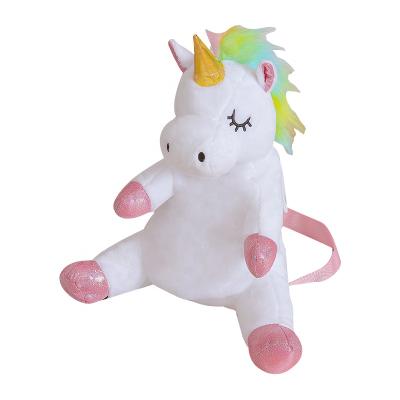 China Custom Soft Stuffed Plush Unicorn Backpack Stuffed Toy Unicorn Plush Kids Backpack For Kids à venda