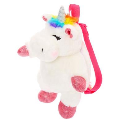 China Soft Plush Toy 14 Inch Fluffy Rainbow Unicorn Backpack Stuffed Animal Toy for sale