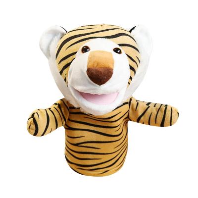 中国 Eco-friendly Material Tiger Hand Puppet Toy Animal Plush Puppet 販売のため