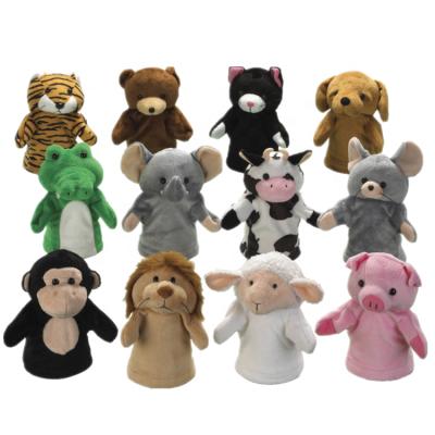 Cina OEM Factory Cheap Custom Plush Wolf Tiger Monkey Crocodile Hand Puppets Lovely Eco-friendly Material Plush Animal Puppet in vendita