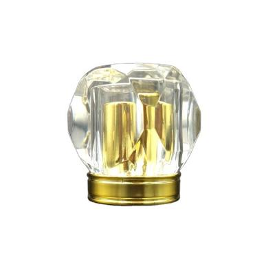 China Non Spill 2021custom perfume cap gold cologne perfume acrylic aluminum screw crown cap for sale