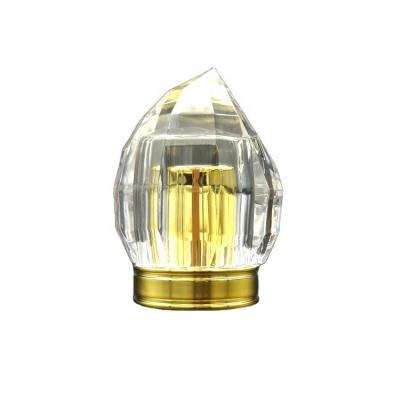 China Non puddle good quality luxury design customized surlyn acrylic gold cap shiny plastic perfume capsule for sale