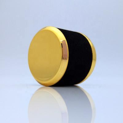 China Non Spill 2021 Luxury Round Flocking Gold Plating Perfume Caps For Crimp Bottles 30ml 50ml 100ml for sale