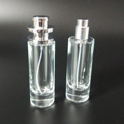 China Hot Selling Silver Personal Care Amazon Clear Cylinder Cap Screw Neck Pump Sprayer Perfume Spray Bottle for sale